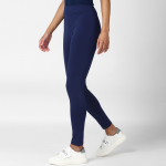 Forever 21 Women Navy Blue Solid Legging